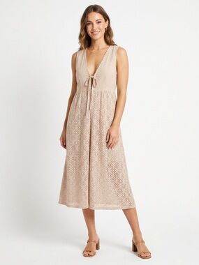 Valentina Naldi ($150) Made In Italy Linen/Cotton Sleeveless Tie Duster - PTP 19